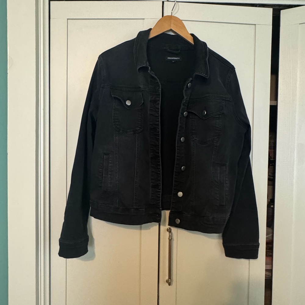 Black Stretch Denim Jacket